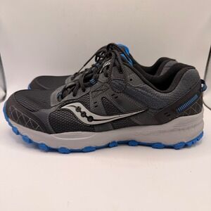Saucony Grid Raptor TR2 Mens 13 W Wide Trail Running Shoes Grey Blue S25428-1